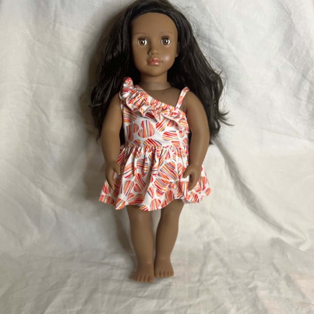 Colorful Heart Dress for 18in Dolls.